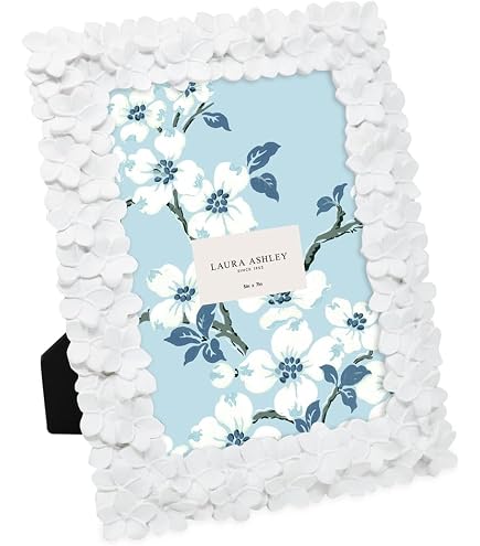 Amazon.com: Laura Ashley 5x7 White Flower Textured Hand-Crafted