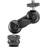 SmallRig Double Ball Head Adapter with Shoe Mount - 1135 | Multi-Function Double Ball Head for Angle Adjustment, Cold Shoe Mount &amp; 1/4" Screw for Monitor/LED Light/Microphone