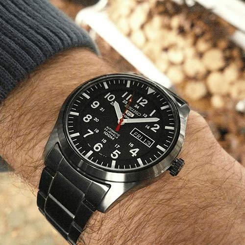 Seiko SNZG17K1 5 Automatic 23 Jewels Men's Black 100m Sports Watch |  Dutyfreeislandshop.com