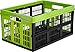 CleverMade CleverCrates 45 Liter Collapsible Storage Bin/Container: Grated Wall Utility Basket/Tote, Kiwi Green, 4 Pack