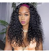 Luyou Headband Wig Curly Heaadband Wig Human Hair 18inch Wigs for Women Glueless Human Hair Wig H...