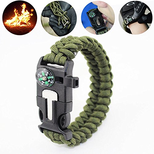 Multifunctional paracord bracelet，modroid fire starte…