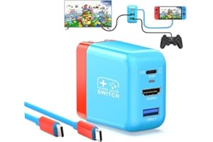 GKEAPZA Switch Dock Charger Adapter for Switch/OLED, PD30W Power Charger with 4K HDMI, USB2.0, Switch TV Dock Travel Dock PD Fast Charger for Laptop/Tablet/Smartphone