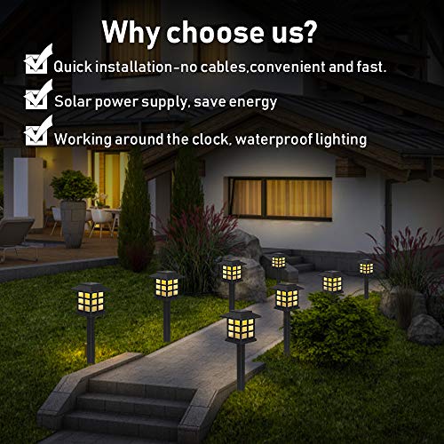 Molbory Solar Pathway Lights Outdoor, 6 Pack Solar Garden Lights Outdoor, Waterproof Solar Powered Garden Lights Landscape for Garden Patio Yard Landscape Pathway and Driveway (Warm White)