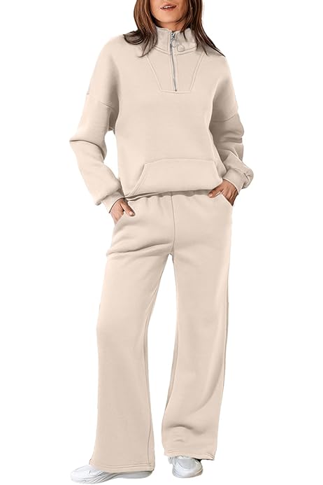 Dove Grey Oversized Quarter Zip Sweater And Joggers Loungewear Co-ord Set | Co-Ords | Rebellious Fashion - Foto 2