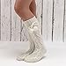 haoricu Leg Warmers, Women Knitted Long Boot Socks Over Knee Thigh High Stocking (White)
