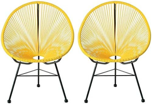 Acapulco Lounge Chair, Yellow, Set of 2