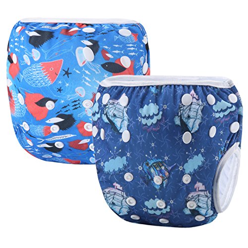 Martofbaby Swim Diapers Reusable Adjustable Short Trunks For Swimmer 0-3 Years