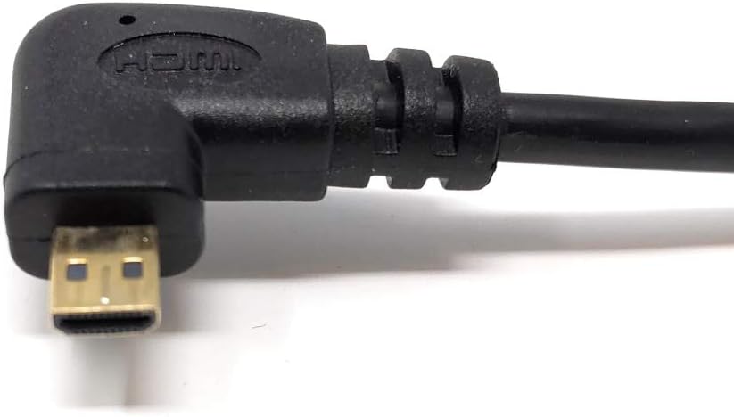 System-S Micro HDMI Male Right Angled to HDMI Standard Plug Cable Spiral Cable 50-80 cm, Black, 0.5 Meters - Image 3