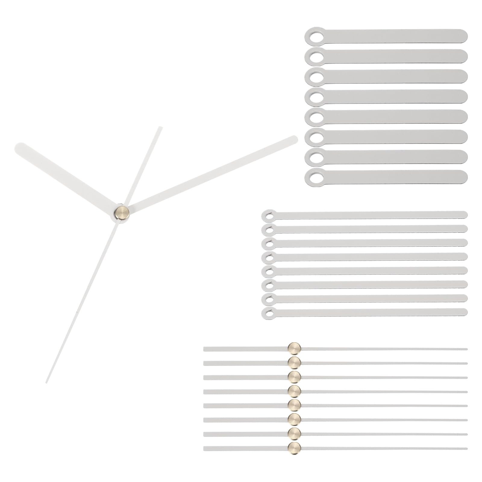 PATIKIL Replacement Clockwork Kit 8pcs Replacement Clockwork Aluminum Clock Movement Replacement Parts for Wall Clock Repair DIY White A04