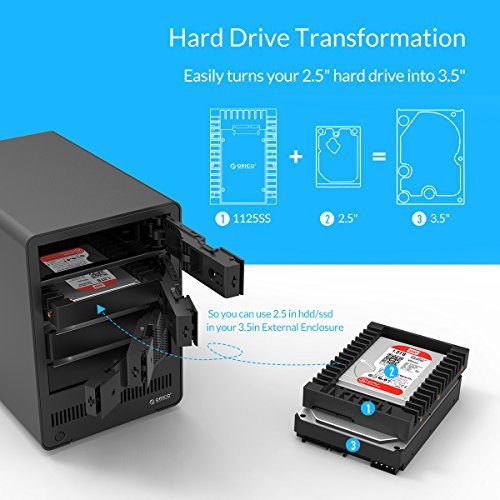 [Update Version] ORICO 2.5" to 3.5" Hard Drive Adapter Converter Mounting Frame Tray for 7 / 9.5 / 12.5mm 2.5 Inch HDD / SSD with SATA III Interface