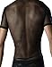 DDSOL Mens See Through Set Fishnet Mesh Clubwear Sleevless T-Shirt Undershirts Black