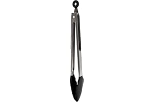 Starfrit Gourmet - 12" Silicone Tongs - Stainless Steel Handles - High Heat-Resistant Silicone