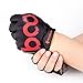 BOODUN Cycling Gloves with Shock-absorbing Foam Pad Breathable Half Finger Bicycle Riding Gloves Bike Gloves B-001, Black with Red Logo, Medium