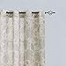jinchan Linen Curtains for Living Room, Gray Floral Paisley Patterned Curtains 96 Inch Length, Light Filtering Ikat Drapes for Bedroom, Vintage Farmhouse Window Treatments, Grommet Top 2 Panels, Grey