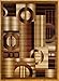 Feraghan/New City Contemporary Modern Squares Circles Area Rug, 2' x 3', Brown/Beige