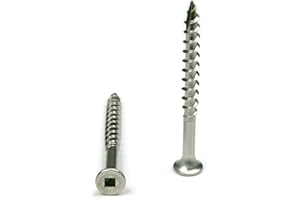 NEWPORT FASTENERS #12 x 2-1/2" Stainless Steel Wood Screw Square Drive, Bugle Head (Quantity: 100) Type 17 Wood Cutting Point, 1-3/4" of Thread Length, 12 Screw Diameter, 2-1/2" Screw Length