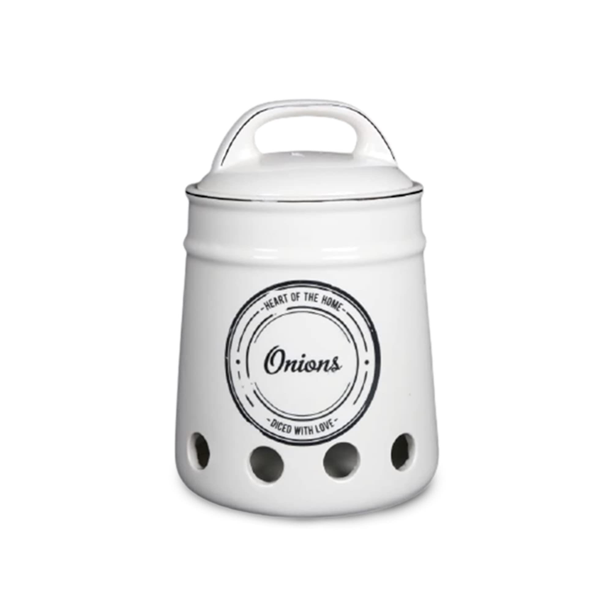 NARZAM Onion Storage - Veggie Pot - Ceramic Onion Storage Container - Multi-Purpose, Reusable, Easy to Clean | Onion Jar with Lid | Preserve Onion, Garlic, Potato Longer | Gift for Home, Mum, Dad