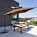 Abba Patio Rectangular Offset Cantilever Umbrella Dual Wind Vent Patio Hanging Umbrella with Cross Base, 9 by 12-Feet, Dark Brown