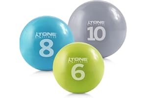 CAPHAUS Soft Weighted Exercise Ball, Weighted Toning Ball, Soft Medicine Balls for Exercise, Yoga, Pilates & Physical Therapy, 6, 8, 10 LB, Option Available in Single, Pair & Set with Rack