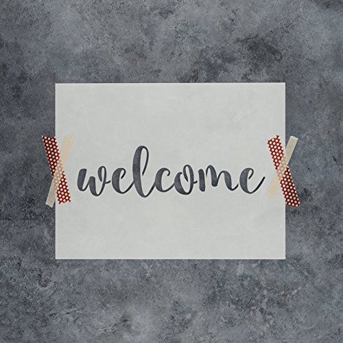 Welcome Stencil for Walls and Crafts - Reusable Stencils of the word "Welcome" for Sign Painting in Small & Large Sizes - Made in USA
