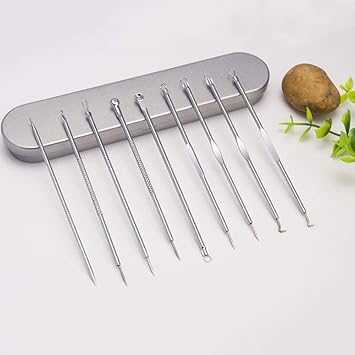 Amazon Com 9pcs Stainless Steel Blackhead Pimples Remover Tool