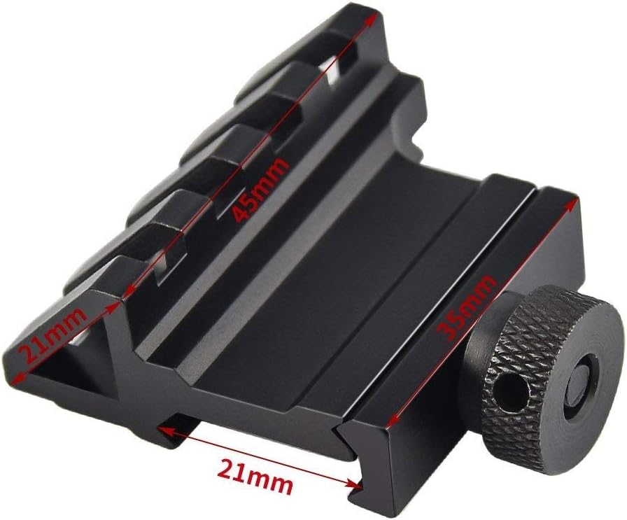 6Pcs 45 Degree Offset Rail Mount, 4 Slots 20mm Picatinny Weaver Rail for Flashlights Laser Red Dot Sight Optics Tactical Style : Sports & Outdoors