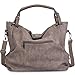 Handbags for Women WISHESGEM Large Capacity Ladies Hobo Purses Top Handle PU Leather Shoulder Bags Grey Brown