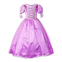 HNXDYY Rapunzel Princess Costume Girls Halloween Party Carnival Dress up Size (110) 3-4 Years Purple