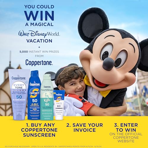 COPPERTONE SPORT SUNSCREEN SPF 15 LOTION, WATER RESISTANT SUNSCREEN, BODY SUNSCREEN LOTION, 7 FL OZ