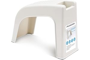 EOICCEOH Shower Foot Rest, Shower Foot Stool, Shower Foot Rest for Shaving Legs, No More Bending Shower Stool for at-Home Pedicures, Treat Your Feet, Non-Slip Sturdy Legs & Built-in Storage(Off-White)