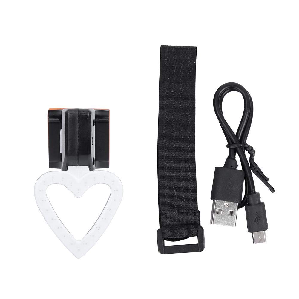 Keenso Bike Tail Light, USB Rechargeable LED Tail Light IP63 Waterproof Bike Safety Light Rear Lamp Red for Mountain Bike(Heart) Riding Lights