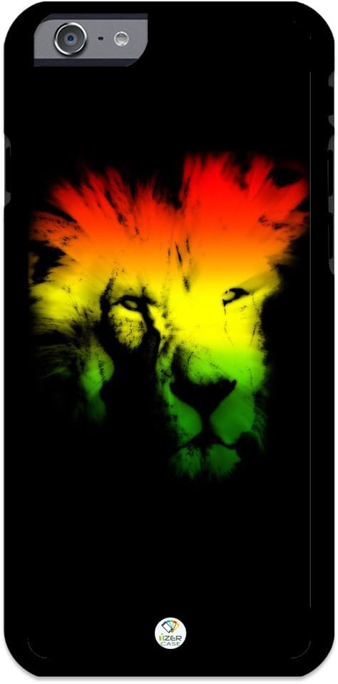 iZERCASE iPhone 6, iPhone 6S Case Rasta Lion Neon JAH Reggae Colors Rubber CASE - Fits iPhone 6, iPhone 6S T-Mobile, Verizon, AT&T, Sprint and International