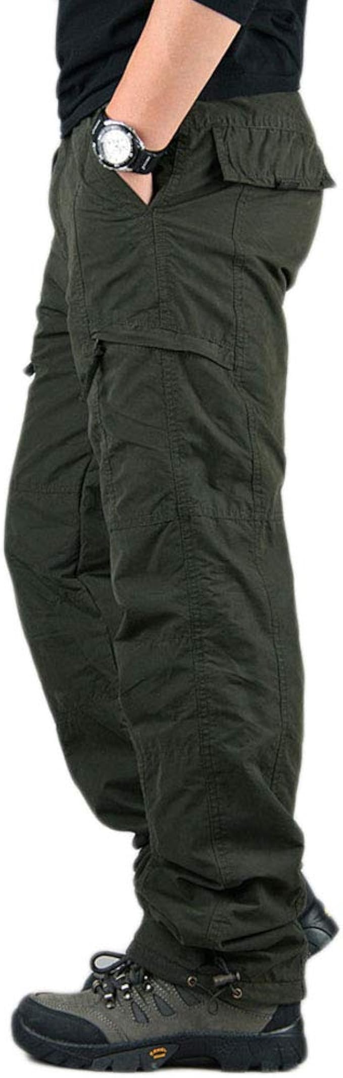 YOUCAI Men's Cargo Work Trousers Cotton Casual Military Tactical Pants with Multi Pockets 