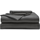 Miracle Made Extra Luxe Soft, Cool-to-The-Touch Cotton Bed Sheet Set, 4-Piece – Silver-Treated, Breathable, Lightweight Bedding – Full Size, Charcoal