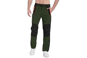 BondiTrekk Mens Snow Ski Pants Fleece Lined Winter Hiking Waterproof Insulated Snowboard Outdoor Pant with Belt Pockets