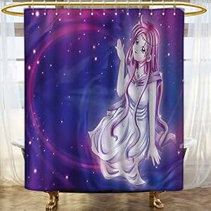 Amazon.com: Anime Shower curtains Fabric Cute Purple Anime ...