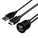 VONOTO 1M 3 Feet HDMI & USB to HDMI & USB AUX Extension Panel Flush Mount Cable with Dash Mounting Bracket for Car Motorcycle Boats