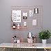 Simmer Stone Rose Gold Wall Grid Panel for Photo Hanging Display & Wall Decoration Organizer, Multi-Functional Wall Storage Display Grid, 5 Clips & 4 Nails Offered, Set of 1, Size 21.2