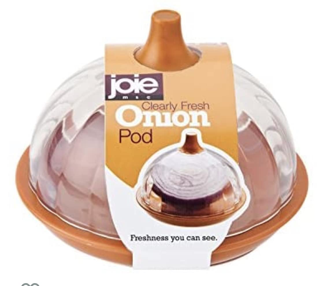 Joie Onion Saver – Orange Onion Storage Pod with Clear Lid for Fridge, BPA-Free & Dishwasher Safe, Keeps Onions Fresh