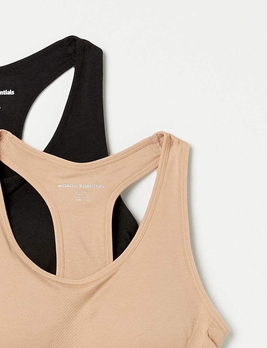  Essentials Women's 2-Pack Light-Support Seamless Sports Bras: Clothing