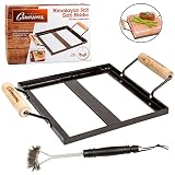 Himalayan Salt Block Holder & Wire Cleaning Brush- Safe & Easy Salt Slab Plate and Grilling Stone Cooking (8"x8")