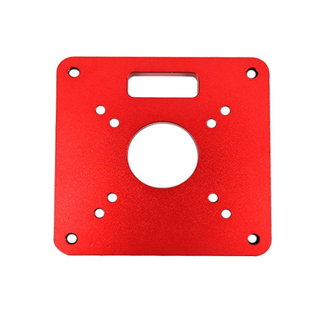 Beikalone Router Table Insert Plate, 120 * 120 * 8mm Aluminum Trimmer Ring Screw Flip Board for Woodworking