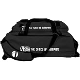 VISE Three Ball Tote Roller Bowling Bag with Shoe Pouch Black