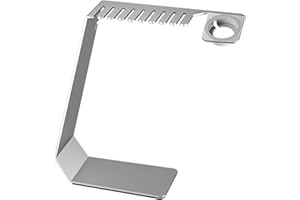 XFEN Stainless Steel Band Holder Organizer with Charger Stand for Apple Watch – Holds 9 Bands, Premium Durable Design, Silver