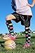 MadSportsStuff Good Kitty Over The Calf Socks (Black/Neon, Small)