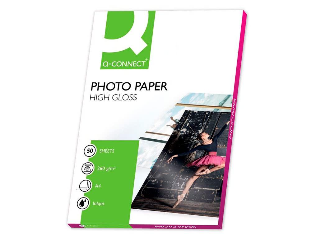 Q-Connect 260gsm A4 High Gloss Photo Paper (Pack of 50)