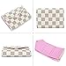 Trifold Wallets for Women Practical Compact Checkered Wallet and Blocking with Card Holder Organizer -PU Vegan Leather (Compact Wallet Cream)