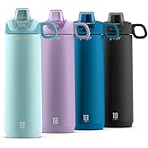 Pogo Active Stainless Steel Insulated Water Bottle with Leak Proof Straw Lid, 18oz, Frost