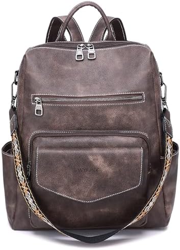 Amazon.com: FADEON Leather Backpack Purse for Women Designer  display picture 2